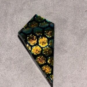 Multi shine colored hand painted pendant comes with leather or suede choker